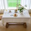 Rectangle Embroidered Tassel Tablecloth American Waterproof Floral Dining Table Cloth Home Decor Tea Table Dustproof Table Towel