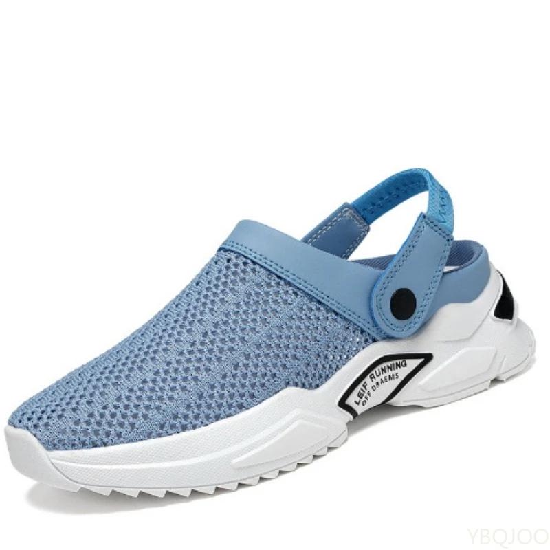 New Summer Slip On Lightweight Men Sneakers Men Fashion Versatile Platform Sandals Mesh Leisure Breathable Beach Slippers