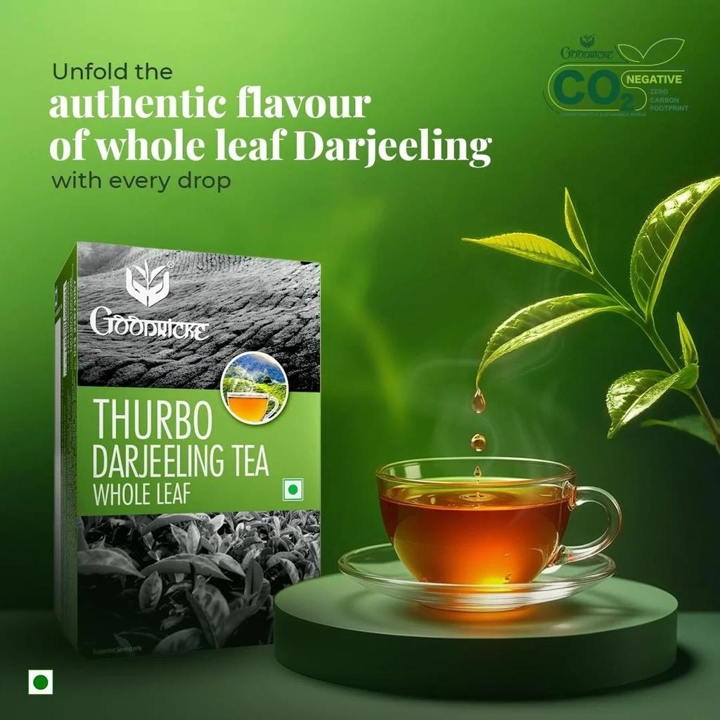 GOODRICKE Thurbo Darjeeling Tea - 250Gm Premium Black Long Loose Tea Leaves