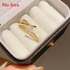 Copper Zircon Geometric Open Ring For Female Dressy Hand Jewelry