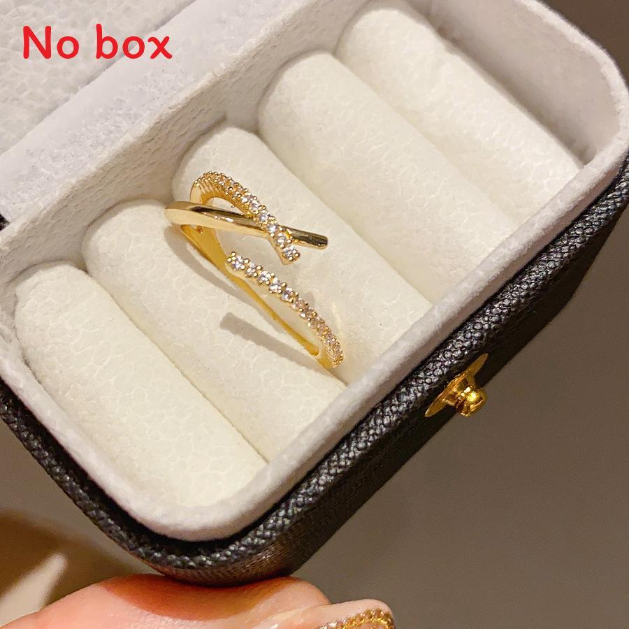 Fashion Geometric Zircon Cross Ring For Women With Elegant Style GoldRing