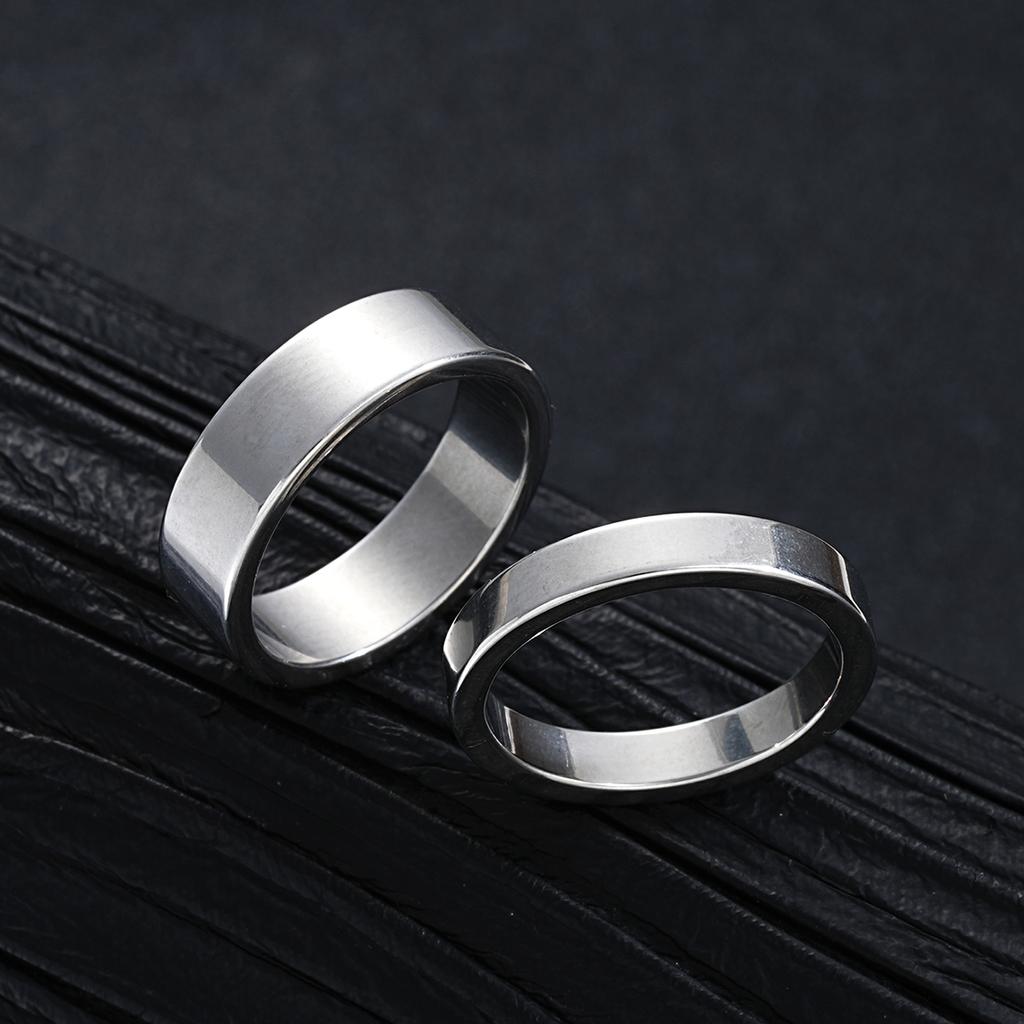 iF ME 8pcs Stainless Steel Ring, Bracelet, Necklace Set, Steel Color Men's and Women's Hip-hop Jewelry Accessories, A Gift for Son and Husband