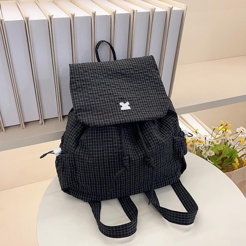 Canvas plaid bag women's summer new women's bag backpack commuter casual small backpack shoulder bag