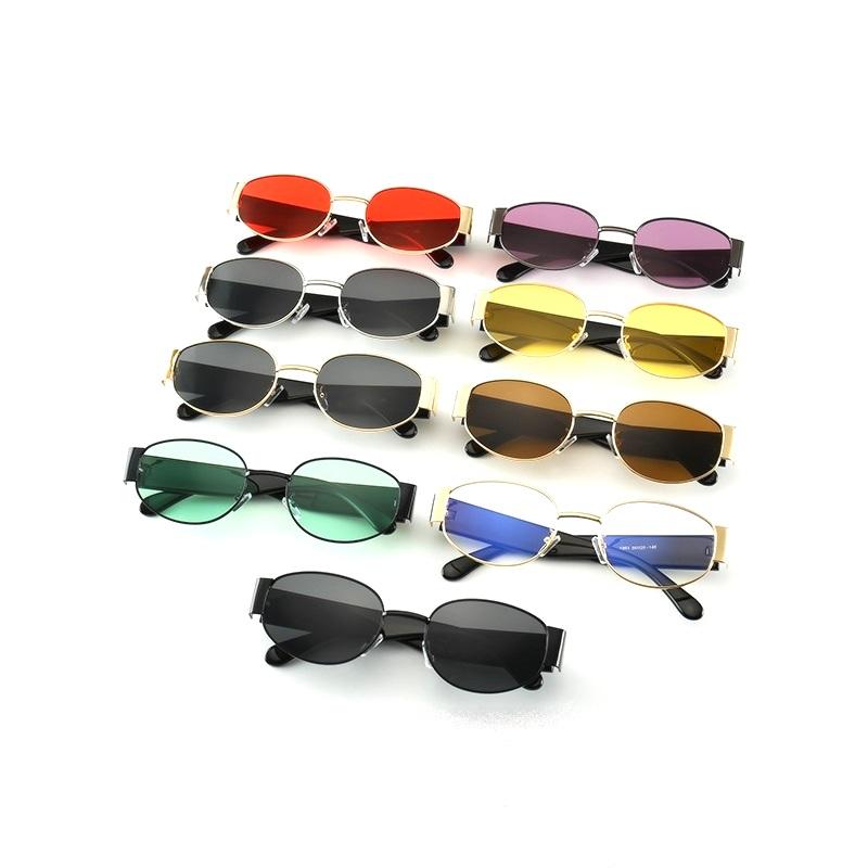 New Luxury Oval Designer Sunglasses For Men And Women Classic Metal Frame Fashion Sun Glasses