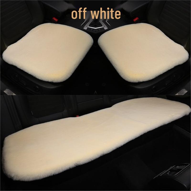 Rabbit Plush Winter Car Seat Cushion - Thick, Warm, No-Backrest, Universal Three-Piece Set