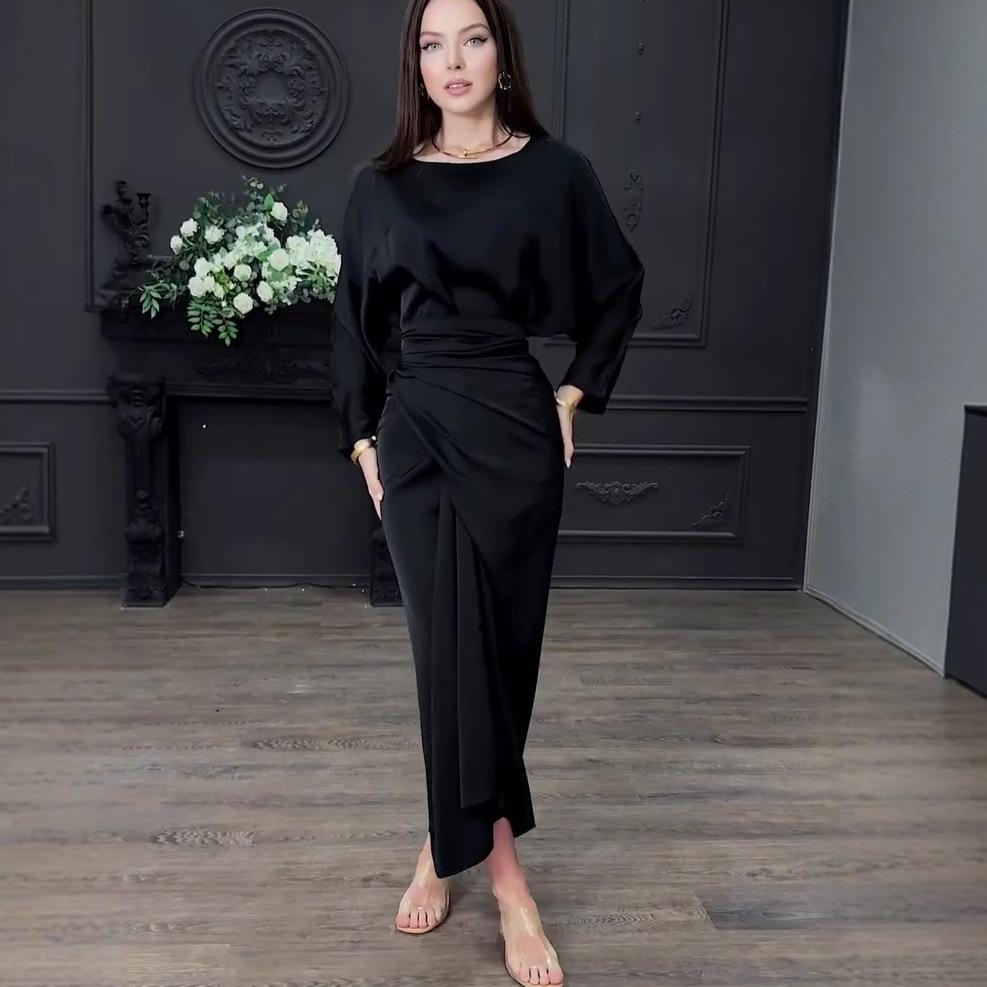 2025 Autumn Loose Casual Long Coat Dress Set for Elegant Comfort