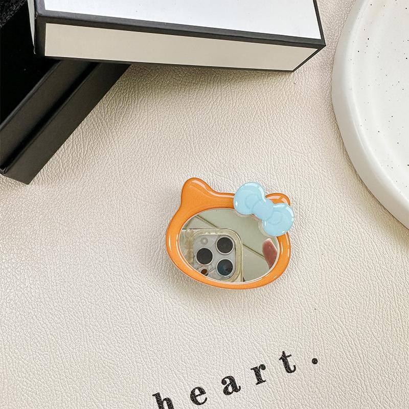 Bow Cat Mirror Mobile Phone Airbag Bracket Wind Makeup Mirror Paste Magnetic Magsafe Creative