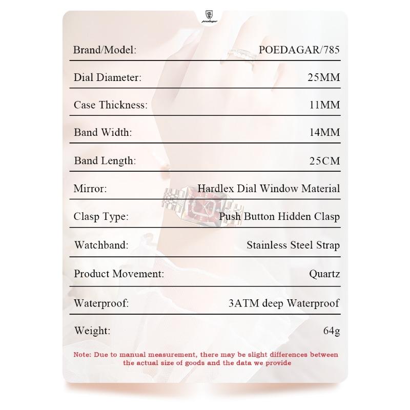 POEDAGAR High Quality Women Watch Waterproof Date Fashion Watches Luxury Stainless Steel Quartz Ladies Wristwatch