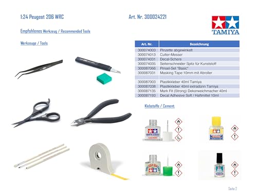 Tamiya 1/24 Seria Samochodów Sportowych Nr. 221 Peugeot 206 WRC Model Plastikowy 24221