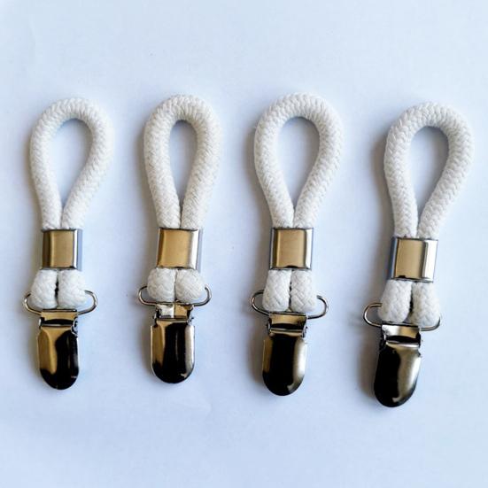 Towel Clip Practical Thick Braided Cotton Rope Hanging Clip Heavy Duty Cloth Hanger Towel Clamp for Kitchen