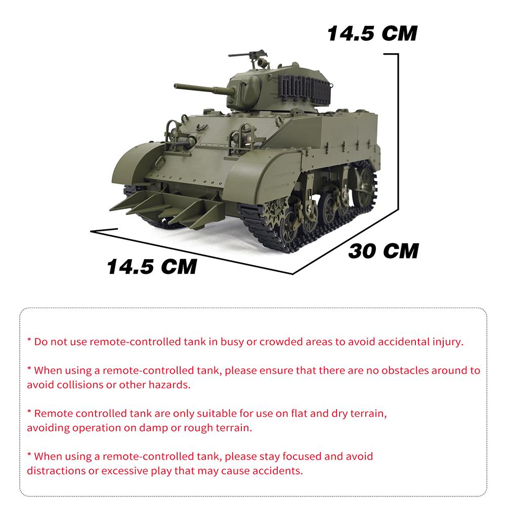 Fjernkontrolltank 1/16 Fullskala fjernkontrolltankleker Simulert lyd og bevegelse 360 ​​grader