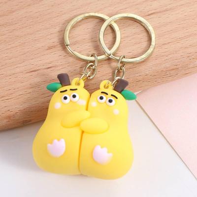 Une Paire Porte-clés Mignon Kawaii Amoureux Jouet Cadeau Porte-clés Poire qui s'embrasse Porte-clés Magnétique Couple Mari Mari