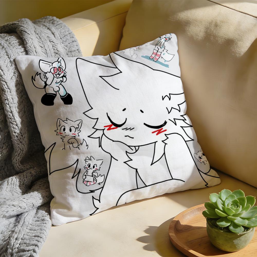 Cushion Cover  Washed Linen  Soft Breathable Decorative Case For Sofa Home BBoykisser Silly Cat Cute Pillow Cover