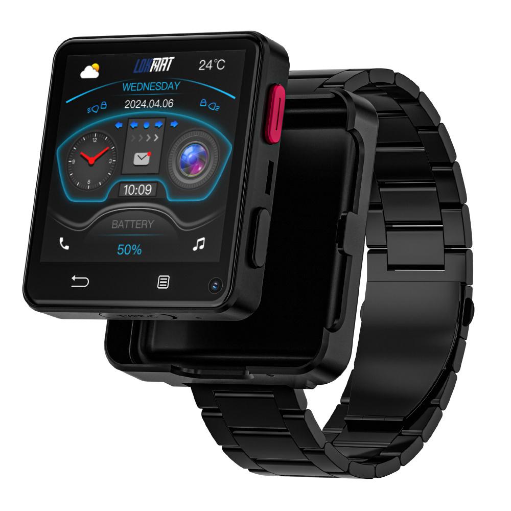 LOKMAT APPLLP 2 MAX Android Smart Watch Съемный ремешок для часов 4G Wifi Часы Камера Видеозвонки Smartwatches чёрный