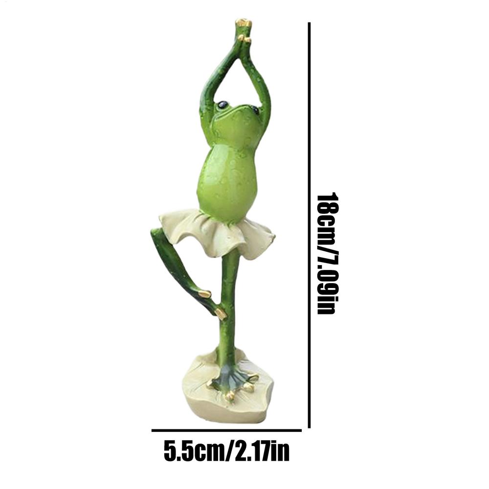 resin Ballet frog statue funny Yoga Frog Outdoor Garden Sculpture Collectible Figurines Home Decorations for Patio Lawn Pathway