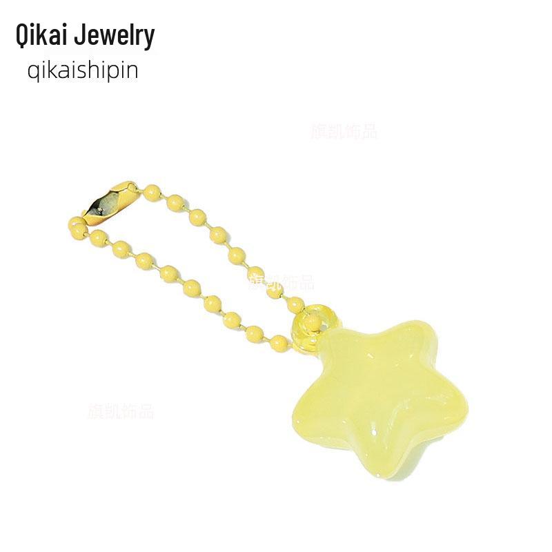 Candy Color Jelly Star Keychain: Cute Pendant Charm for Bags, DIY Accessories, Unisex Style