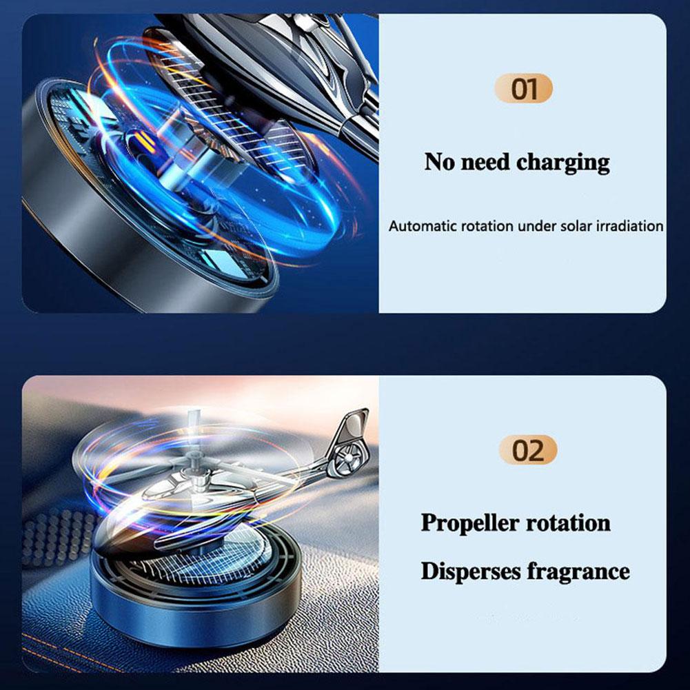 Helicopter Solar Car Air Freshener Propeller Rotating Interior Accessories Flavoring Supplies Fighter Model Perfume Decoration