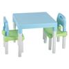 Childrens Kids Plastic Table Chair Set Lrning Studying Desk for Home Kindergarten Blue Green