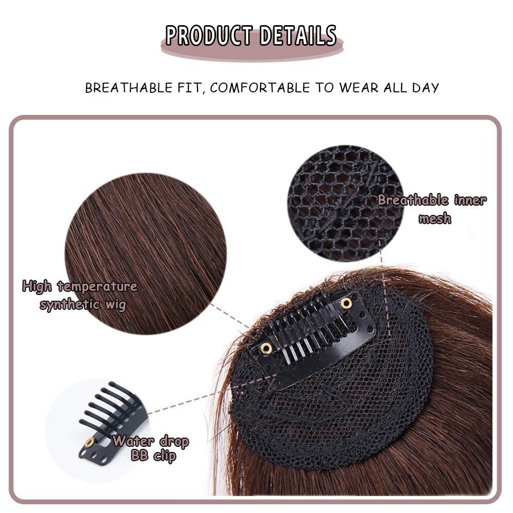 Black Brown Bangs Wig Hair Extension Synthetic Wig Women Clip Style Bangs