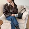 New Arrivals Open Run Oversized Fur Leather High Neck Short Women Winter Jacket
