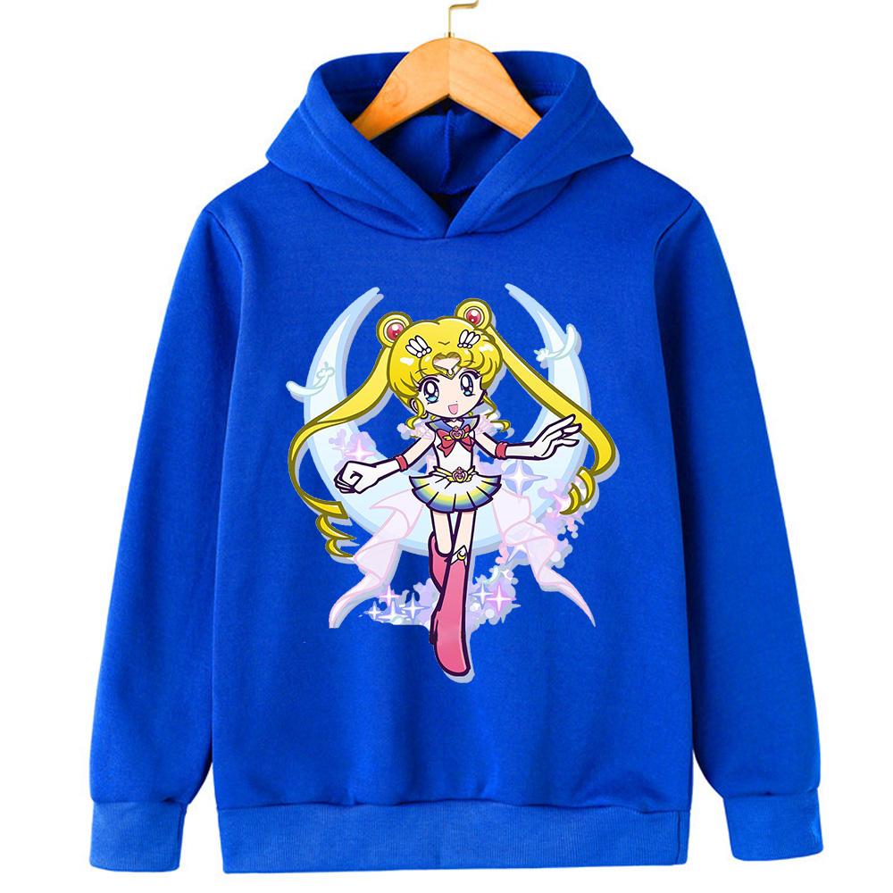 Japanese Anime Pattern Children's Sweatshirt Autumn  Girls Youth College Style Hooded Sweatshirt Pullover