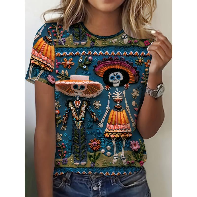 

New women s festival short-sleeved tops S