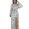 Autumn Winter Women's Loose Fashion Pajamas Printed Bathrobes Long Sleeved Home Clothes