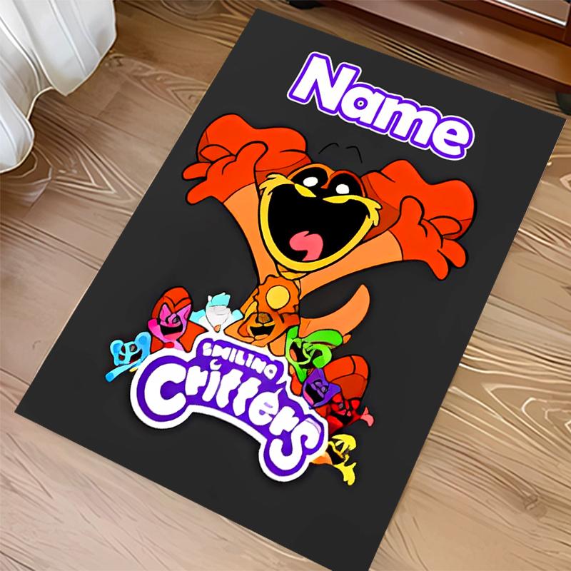 Custom Personalization Smiling Critters Print Area Rug - Soft, Washable Non-Slip Indoor Mat,Living Room,Home&Office Decorative Rug