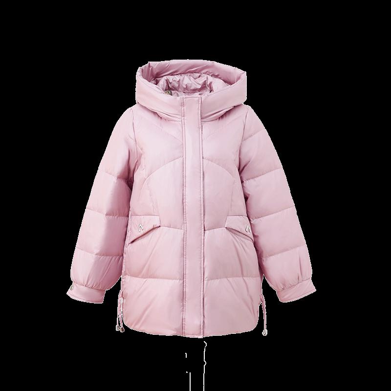 Pa Si Te Women's Hooded Mid-Length Down Jacket