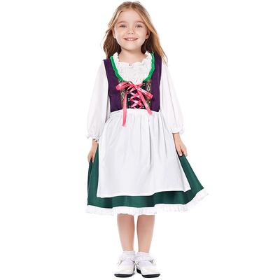 Children Girls Kids Princess German Beer Oktoberfest Dress Blouse Apron Set Maid Halloween Cosplay Costumes Role Play Outfit