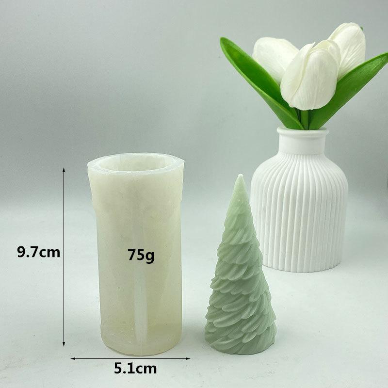 3D Christmas Tree Candle Silicone Mold Butterfly Stripe Leaf Soap Resin Moulds DIY Chocolate Holiday Home Christmas Decor Gifts