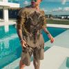3D Printing Oversized Leisure Mens T Shirts Shorts Suit Three-Dimensional Graphic Retro Style O-NeckComfortable Breathable