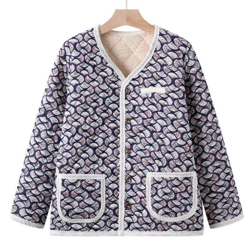 Temperament middle-aged mother padded jacket women's winter fashion padded clothes piled and thickened loungewear