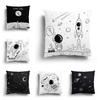 Home Sofa Cushion Cover Cartoon Pattern Pillowcase Fashion Black And White Star Astronaut Plush