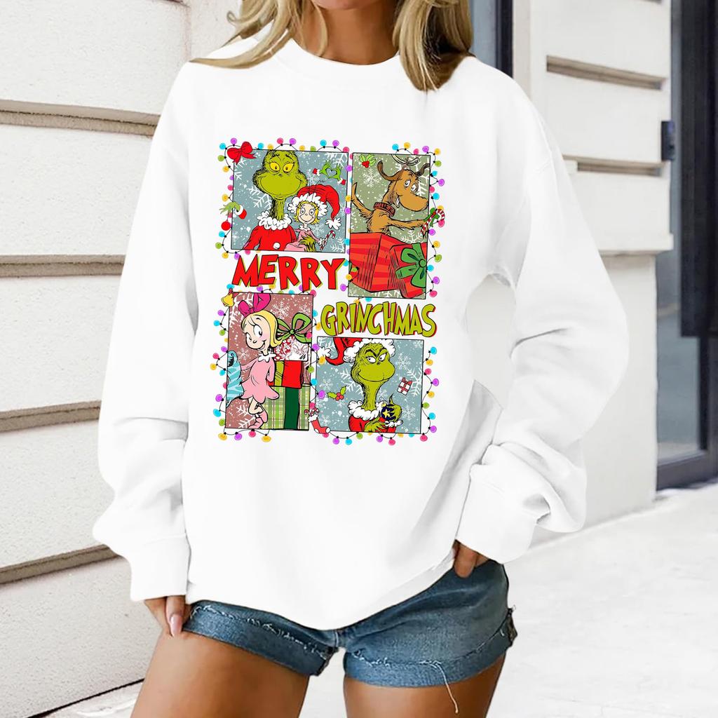 Women's Loose Comfortable Casual Fashionable Character Printing Round Neck Long Sleeved Sweatshirt