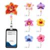 High Quality ABS Material Badge Reel Cute Flower Reels, Retractable Nurse Clip with Beaded Fashionable 3D Layering Charm, Floral ID Name Card