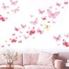 5 Sheets/Set Pink Watercolor Butterflies Wall Stickers PVC DIY Accessories Wall Art Sticker Watercolor Design 40pcs