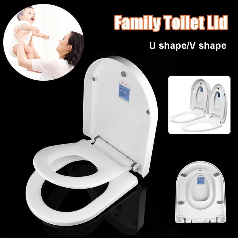 Type U Type V Remplacement Universel Abattant de Toilette Couvercle Ensemble Carré Rond Salle de Bain Antibactérien