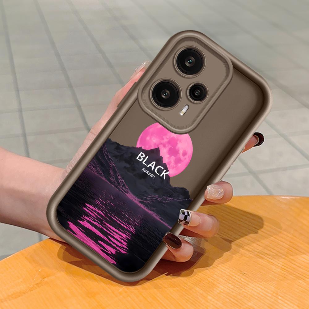 

Мягкий силиконовый квадратный чехол с рисунком лестницы для телефона, полное покрытие, противоударный защитный резиновый чехол для камеры для Xiaomi Redmi Xiaomi Poco X6 Pro коричневый