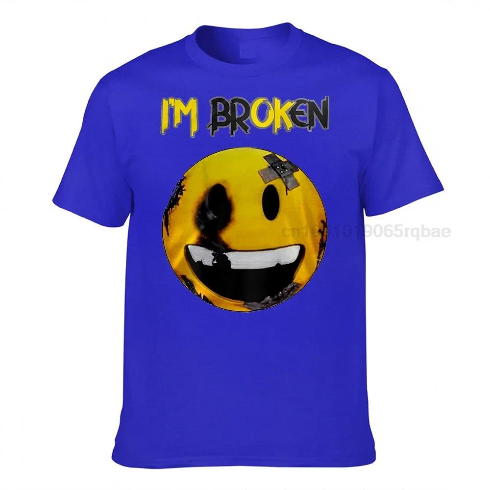 Confused Smile Im Broken Invisible Illness Im Ok Broken Black Size S3xl 100 Cotton Unisex T Shirt Unisexs Tee