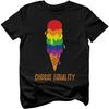 Tstars Ice Cream Rainbow Shirt Choose Equality LGBTQ Gay Pride Month Youth Kids Shirts