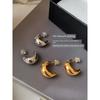 And American Metal Crescent Moon Diamond-Studded Earrings for Women, Spring and Summer Simple Versatile Niche Design, Light Luxury High-End Earrings
