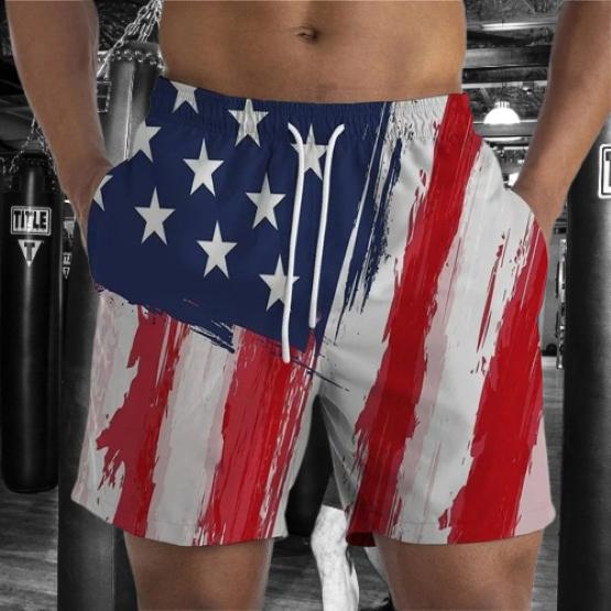 USA America United States Flag Boxing Muay Thai Kickboxing Shorts 3D Print Training Unisex Men Women  Fitness Gym Sport Workout Casual Streetwear