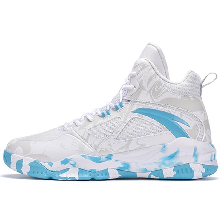 ANTA Badao Basketball High Top Shoes White Blue Men s 112141649S-3 EU 40