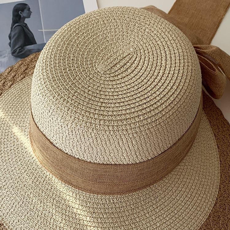 Summer Straw Hat Women's Woven Sun Shading and Sun Protection Beach Hat UV Resistant Outdoor Sun Hat