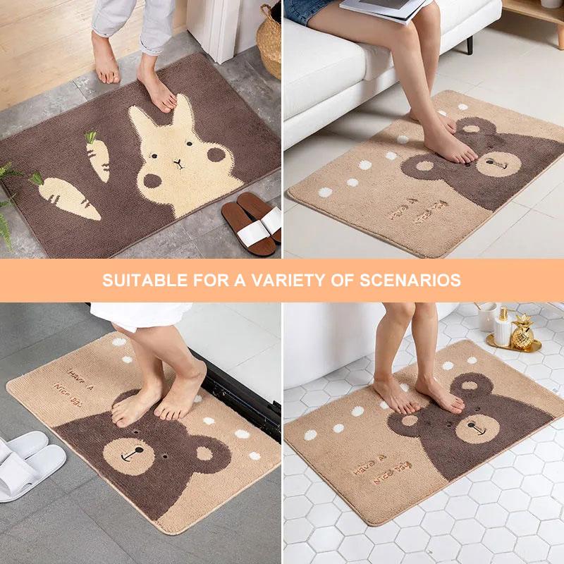 Cartoon Bathroom Floor Mat Anti-slip Mat Door Mat Bedroom Entry Door Home Welcome Mat Carpet Absorbent Foot Mat Washable Kids Rugs