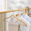 5PCS Bamboo Coats Hangers,Non-marking Suit Rack with Pants Bar for Closet Organizer,Smooth Non-Bulging Hanger for Clothes Shirts
