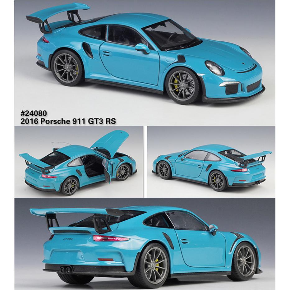 1/24 WELLY Porsche 911 GT3 RS sulamist sportauto mudel survevalu metallist mänguasja võidusõiduauto mudel High Simulation Collection, kingitus lastele
