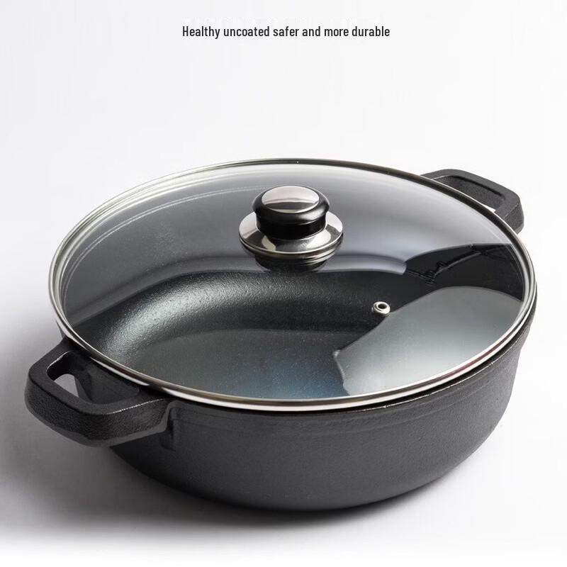 ZISIZ Deep Cast Iron Frying Pan
