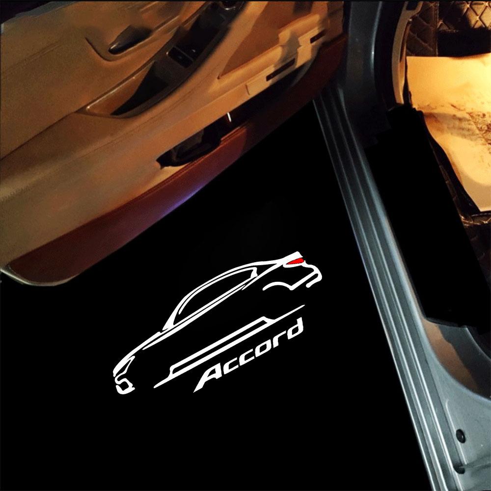 2Pcs Car Door Welcome Lights For Honda Accord 7 8th gen 2008 2009 2010 2011 2012 2013 2014 LED Signal Lamp Projector Accessories